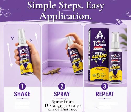 Image of Amish Herbal Lizard Spray 100ml Pack Of 1 |10 Minutes Formula |Removes Entire Lizard colony|Powerful 100% Organic No Chemical Lizard Repellent Spray For home and kitchen