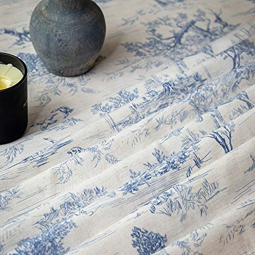 Glory Season Rustic Tablecloth Classic French Village Printed Linen Fabric Table Cover Farmhouse Decoration 52X70 Inches Rectangle/Oblong Blue For Kitchen Dining thumb #6
