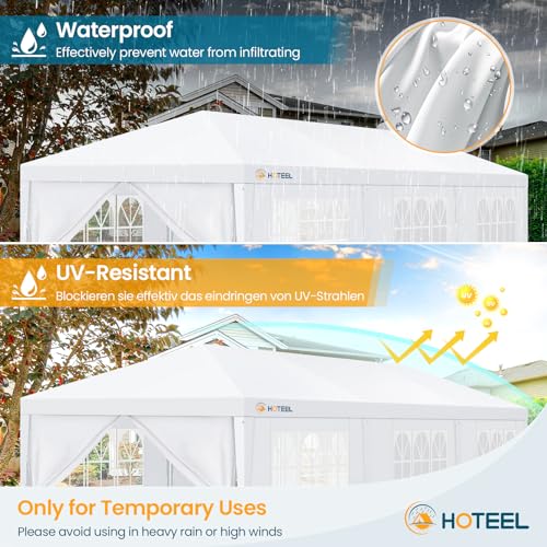 Image of HOTEEL 10x30 Party Tent, 300 Sq Ft Outdoor Canopy Tent, White | 8 Removable Sidewalls, 2 Zipper Doors, 16 Ropes and 36 Stakes, Carpas para Fiestas for Wedding BBQ Backyard Event