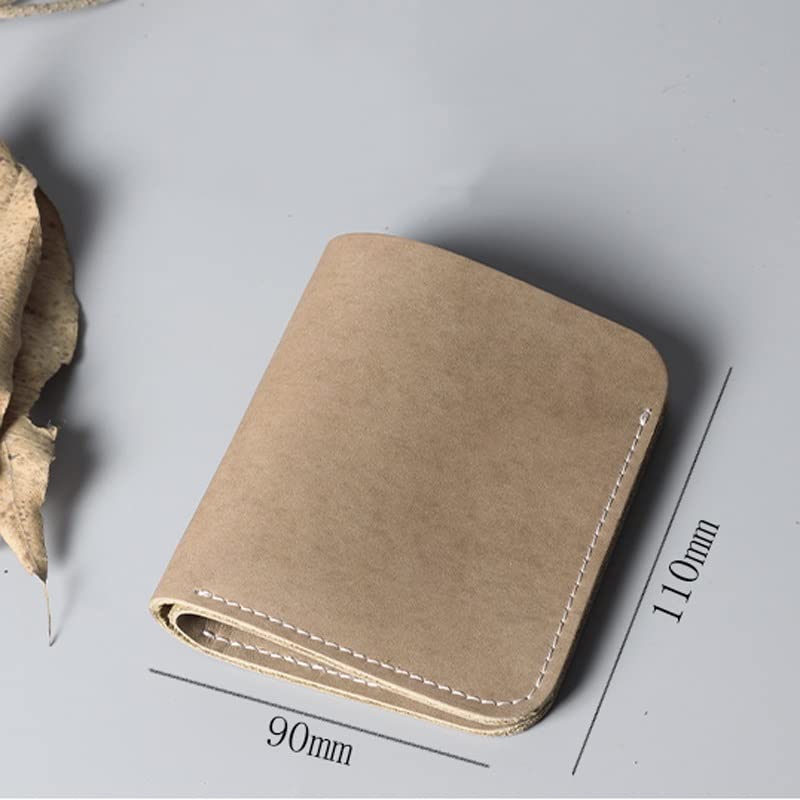 Retro Vertical Wallet Wallet Card Bag Handmade Short Wallet Card Bag Multifunctional Wallet(Black)2