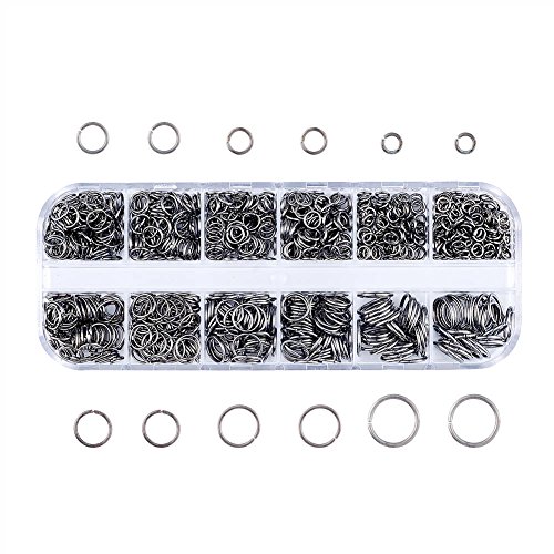 Pandahall Mixed Size 4-10Mm Iron Open Jump Rings Gunmetal Plated Unsoldered Round Ring Connectors For Chainmail Jewelry Bracelet Necklace Making #TOP7