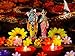 Indian Idol Radha Krishna Statue - 4.7”H Hindu God Radha Krishna Set on Lotus India Pooja Item Home Office Temple Mandir Shrine Altar Diwali Puja Spiritual Decor Ideal Wedding Gift for Indian Friend