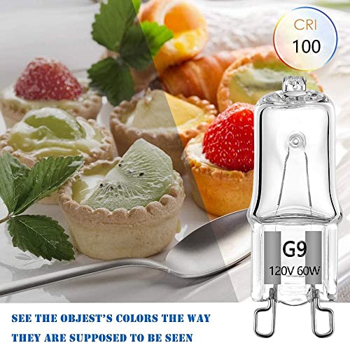 Image of G9 Halogen Bulb 60W JCD 120 Volt T4 JD Type Dimmable Halogen House Hold Light Bulb Crystal Clear Lense Hanging Pendant Accent Type Spot Down Lamp Chandelier Sconce Fixture (Pack of 20 Pcs)