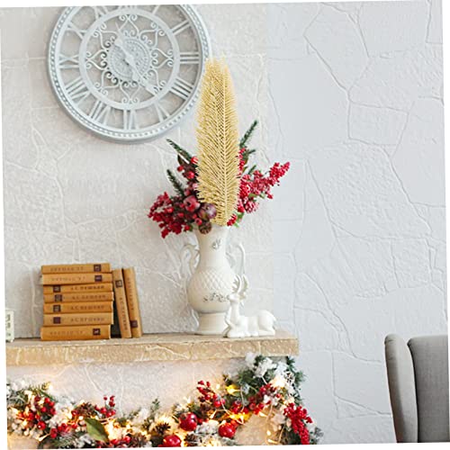 Hojas de flores navideñas artificiales doradas para arreglos florales Cabilock 7