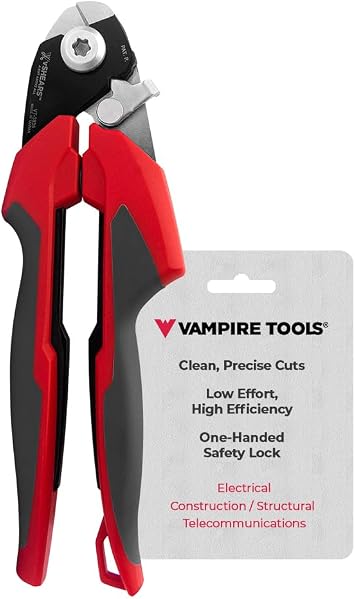 VAMPLIERS 7 Inch Heavy Duty Rope & Cable Cutter for Railing, Steel Rope, Galvanized Wire, Seismic & Structural Cables. Induction Hardened High Carbon Steel Blades