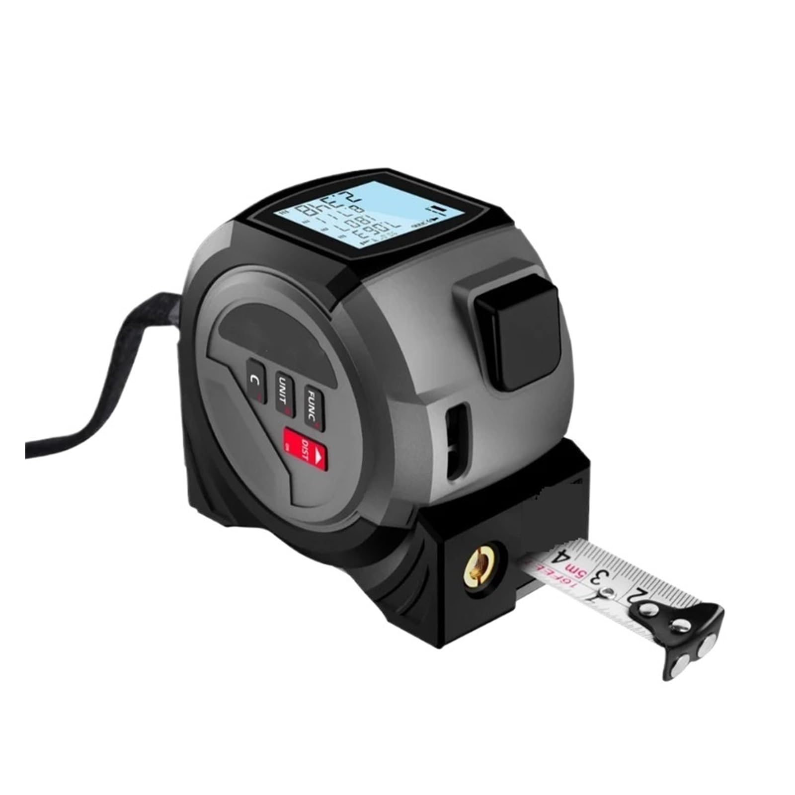 Cinta Métrica Digital 3 En 1, Telémetro Infrarrojo De Alta Precisión 40/60 M, Herramienta Medición Acero con Pantalla Grande Precisión Flexibilidad Medición