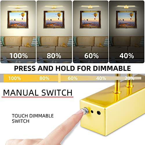 Raifoolly Wireless Picture Light,5000Mah Rechargeabl Picture Lights For Paintings,Remote Control 16"Display Art Light With Timer And Dimmable,Full Metal Display Light For Wall,Frame, Portrait -Copper #TOP2