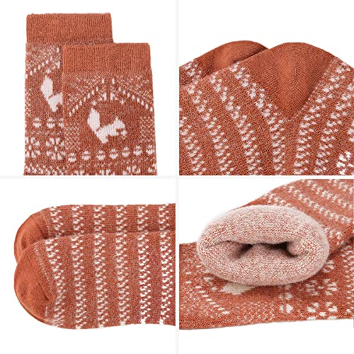 Zando Womens Wool Socks Winter Athletic Socks Crew Sock Warm Hiking Merino Wool Socks Soft Thick Mid Calf2