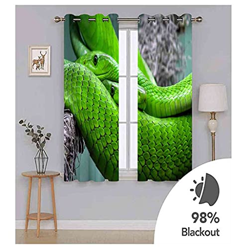 Rideaux occultants thermiques et phoniques serpent vert - 6