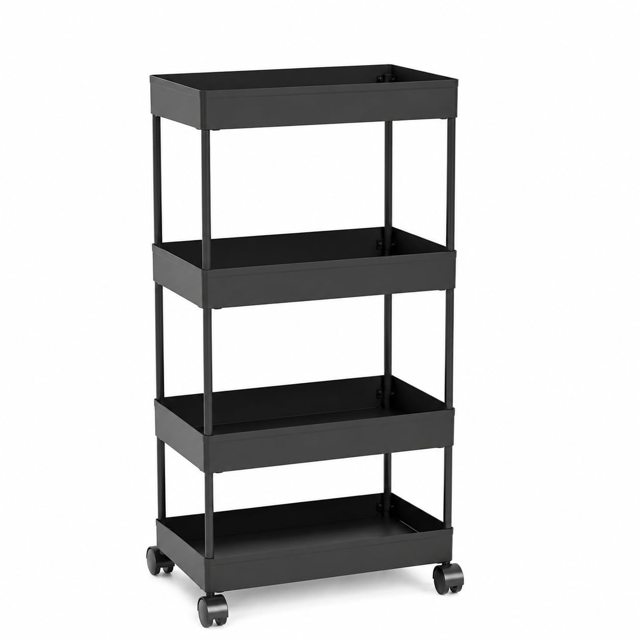 wall love Plastic Storage Rack Trolley with Wheels for Kitchen, Bathroom & Bedroom - Multipurpose Organizer Shelf Rack for Fruits, Toiletries, Snacks and Household Storage (4 Layer)-image-42