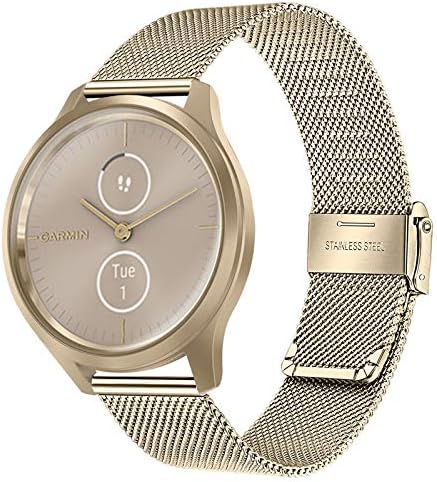 TRUMiRR Ersatz fr Garmin Vivoactive 5/Vivomove Trend/Vivomove Sport/Venu Sq 2 Music Armband, Mesh Gewebte Edelstahl Armband Metall Uhrenarmband Ersatzband fr Garmin Vivomove Sport/Venu 2 Plus 43mm