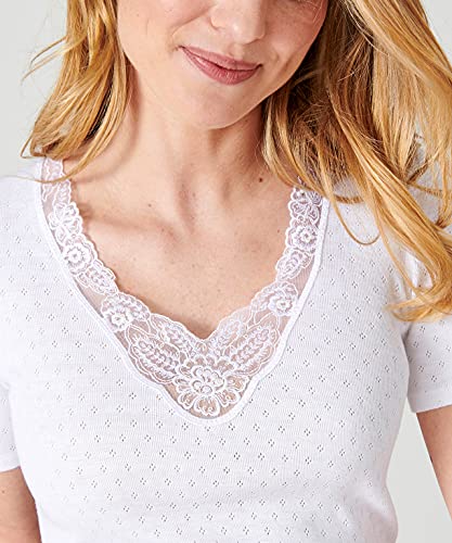 Damart - Thermolactyl Hollow Mesh Short Sleeve T-Shirt, White, M - Image 2