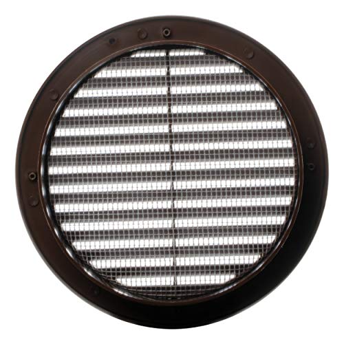 Vent Systems 6'' Inch - Brown - Plastic Soffit Vent Cover - Round Air Vent Louver - Grill Cover - Built-In Insect Screen - Hvac Vents For Bathroom, Home Office, Kitchen #TOP2