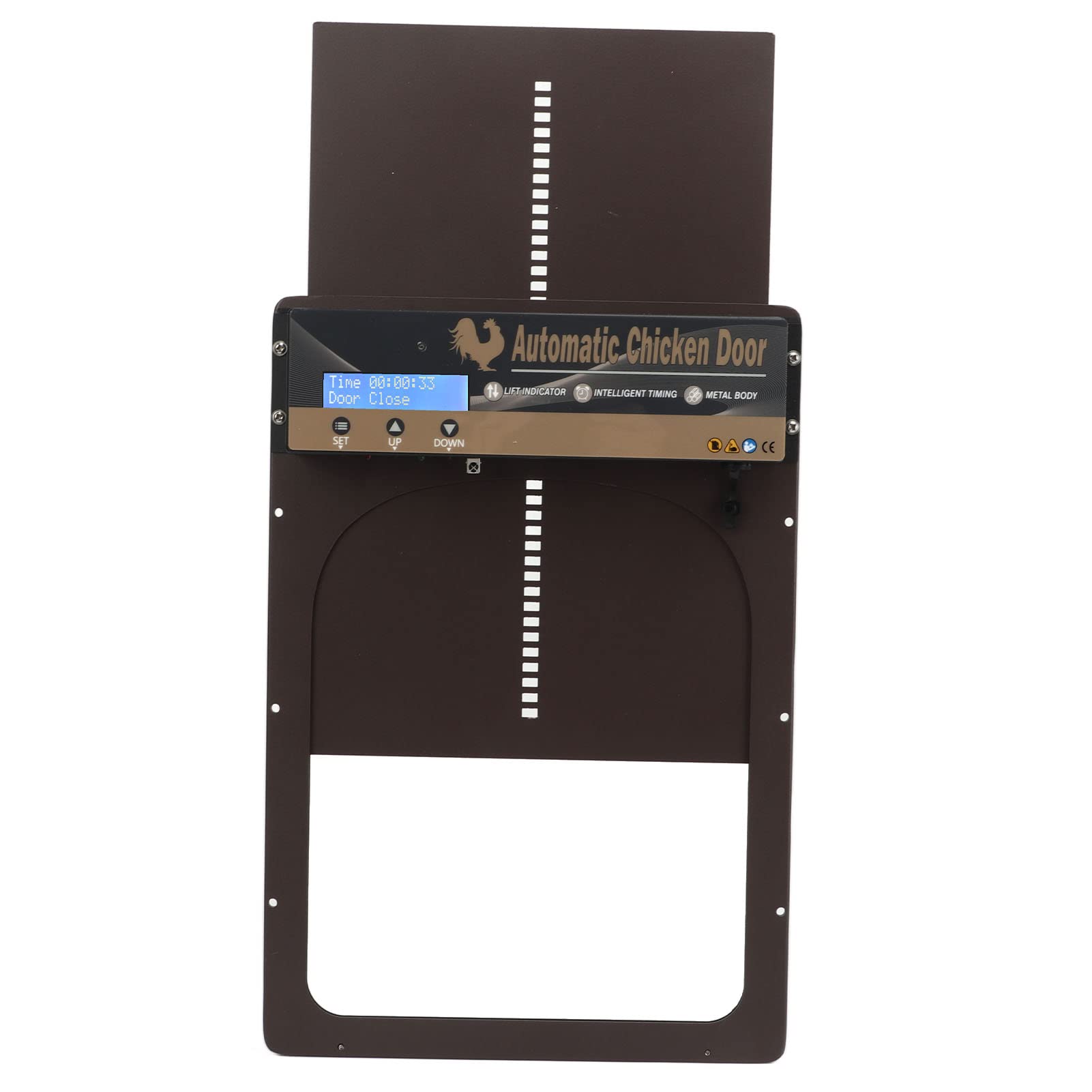 Porta automatica per pollaio, apriporta programmabile alimentato a batteria con timer, sensore di luce, telecomando, accensione e spegnimento automatici, porta automatica per pollaio in alluminio