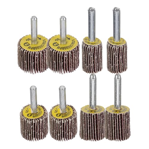 8pcs Abrasive Flap Wheel Grinding Heads with 6mm Shank 80 Grit Sandpaper Rotary Replacement Wheels Industrial Polishing and Sanding Accessory Set Style