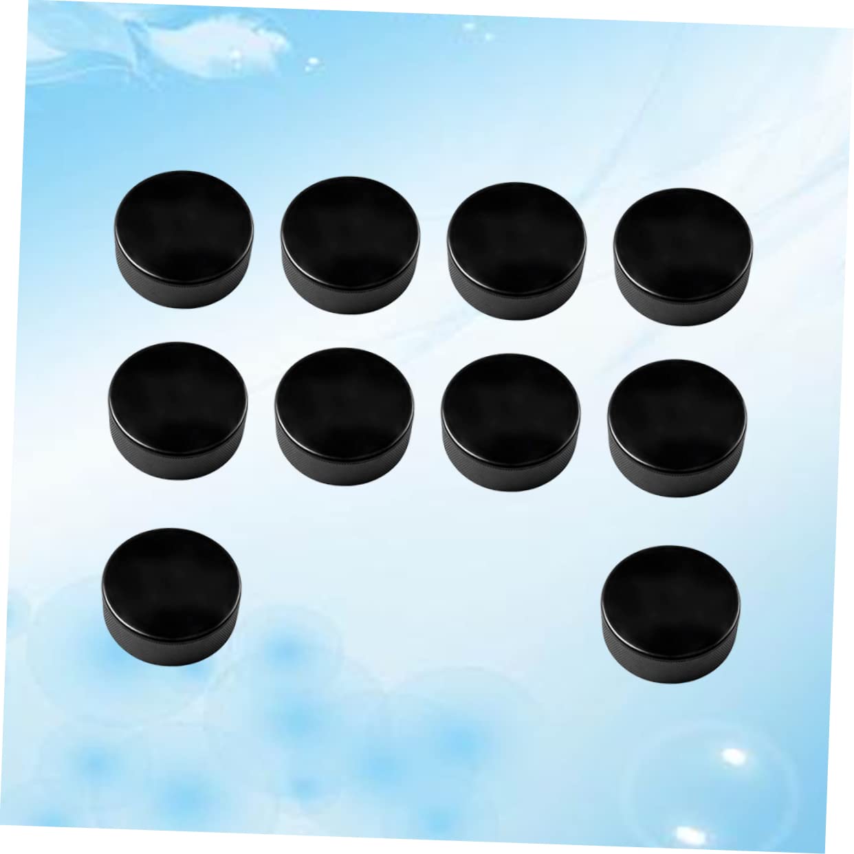 Sosoport Eishockeypucks 10 Stück Standard aus Pu Schwarz für Training