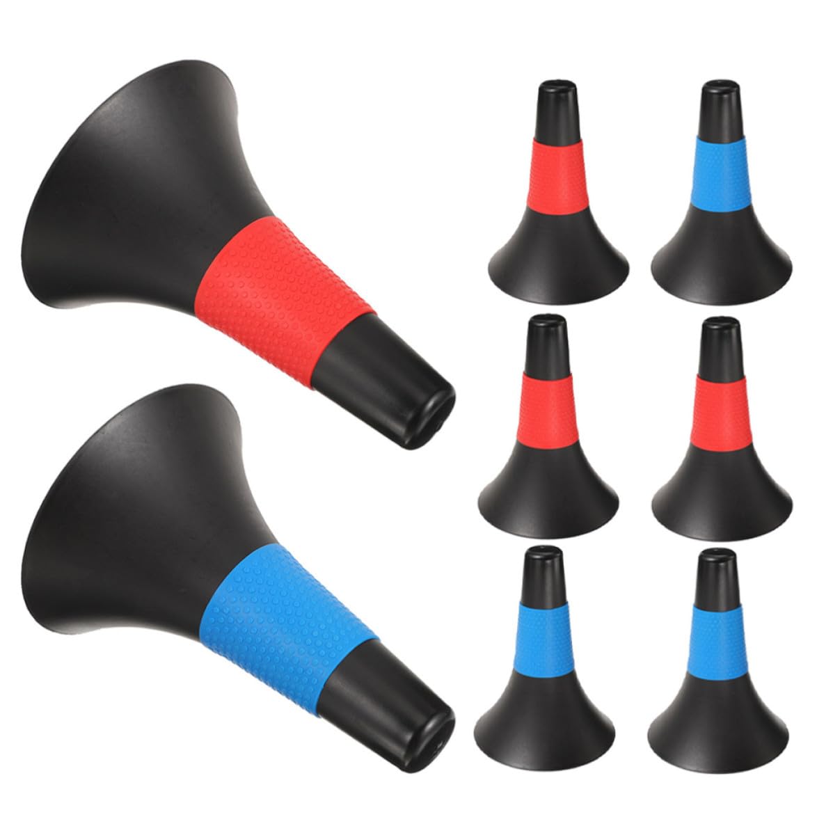 Housoutil Conos de Entrenamiento Deportivo para Fútbol y Baloncesto, Conos de Agilidad de 23 Cm, Material PE Duradero, Set de 8 Piezas (4 Oscuro-Rojo 4 Oscuro-Azul), para Ejercicios