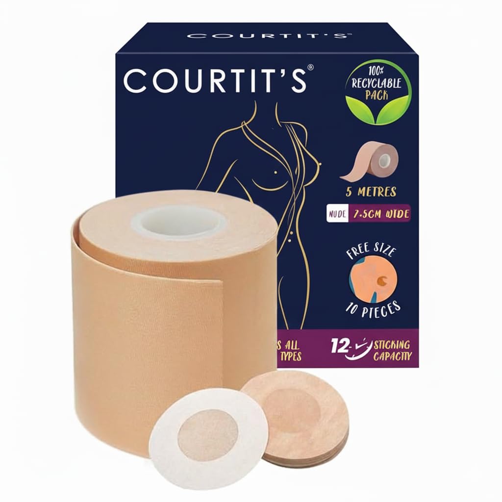 Tape Plus Waterproof & Sweat-Proof Body Tape Roll | Safe to Use Directly on Skin Breast Lifting Tape | 4m 7.5cm | Skin.-image-31