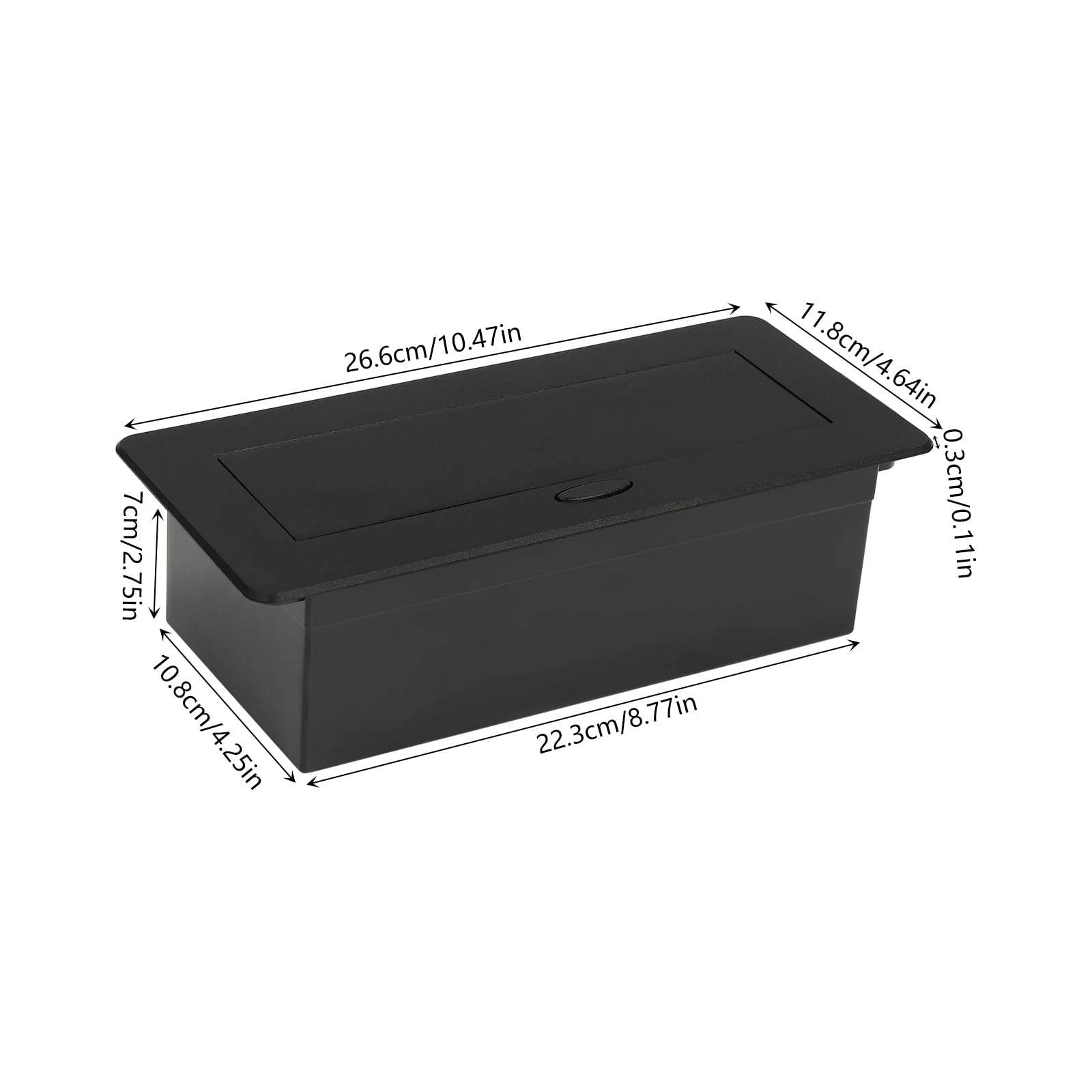 Prise encastrable escamotable pour bureau - 250 V - USB type C - Charge rapide - Pop Up - Prise de table - Peu encombrante - Pour plan de travail et bureau - Noir