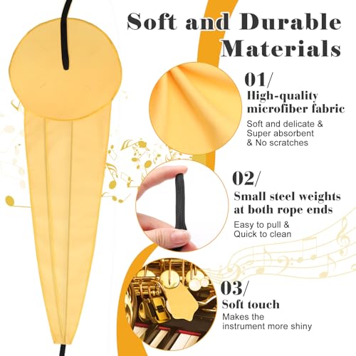 Solaradgy Saxophone Cleaning Kit with Case, Clarinet Cleaning Kit with 2 Microfiber Swabs 16 Mouthpiece Cushions Mouthpiece Brush Dust Brush Cleaning Cloth for Most Wind & Woodwind Instrument