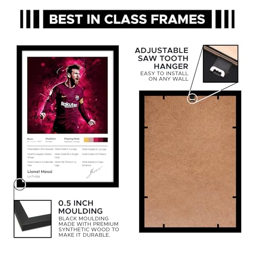 Image of CodersParadise Elite Playmaker Football Poster Frame | Premium A4 Framed Wall Art for Bedroom, Office & Gaming Setup | Dynamic Soccer Legend-Inspired Decor for Fans & Collectors
