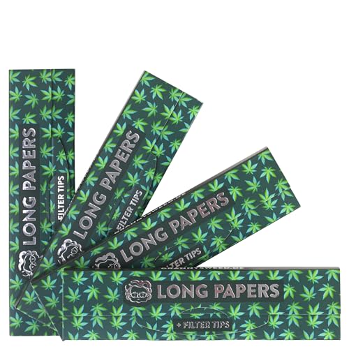 4x Granny's® nouveaux Long Papers en chanvre avec filtres en coton | 108 x 45 mm | King Size | 36...