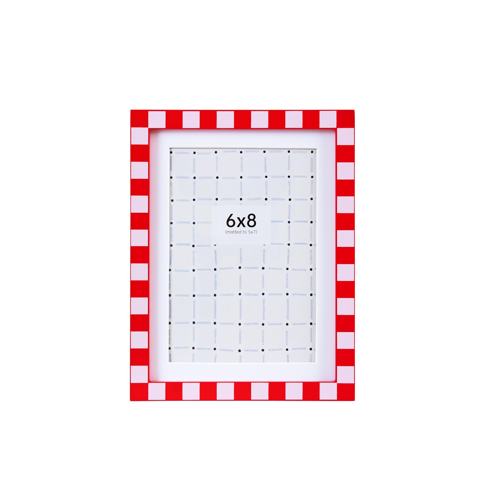 Photo 1 of Furnivio 5x7 Picture Frame, Checker Pattern Wooden Picture Frames for Wall, Colorful Family Picture Frame for Tabletop Display Gift, Friends, Birthday, Wedding, Home Decoration(Red and Pink)