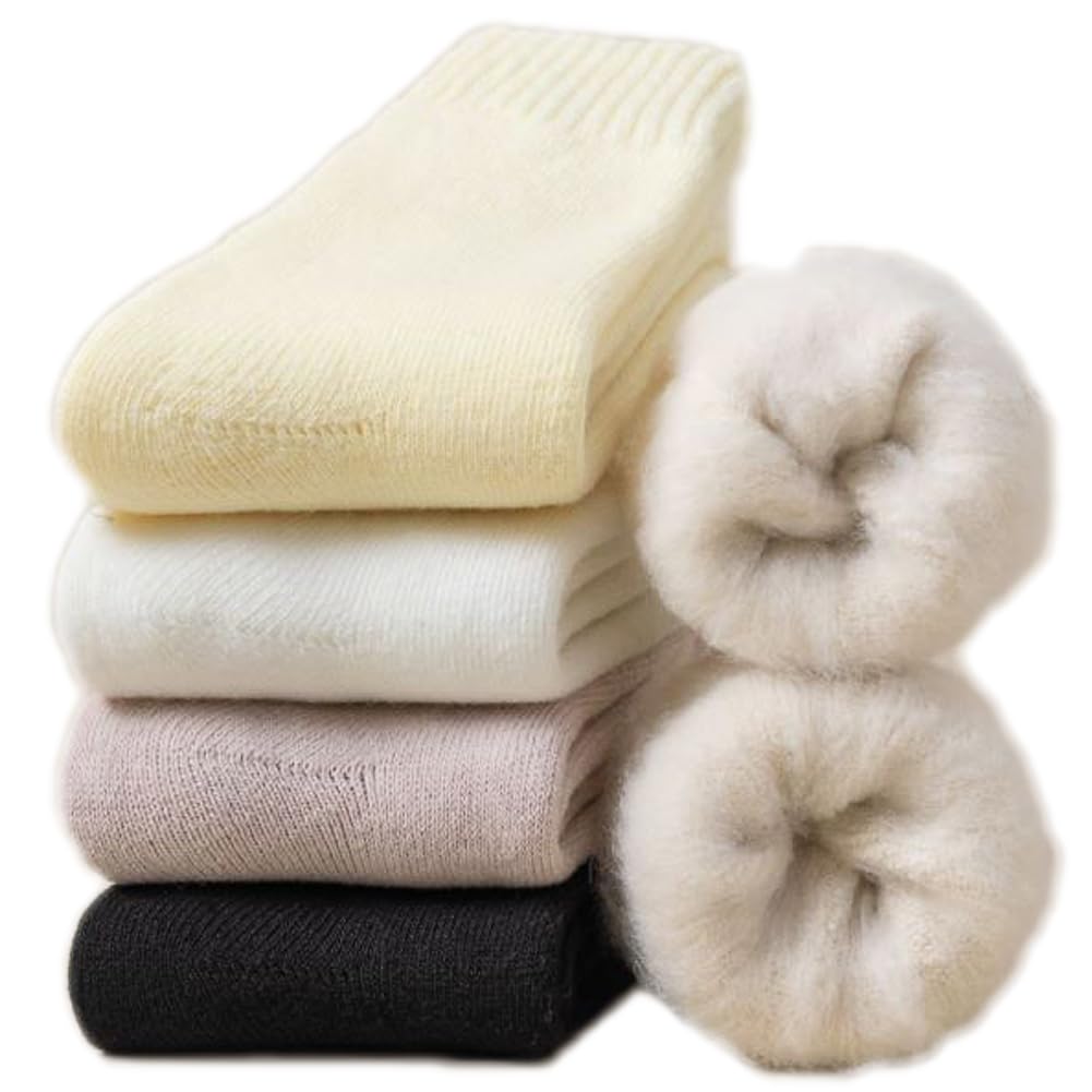 YoicyWomens Cozy Fuzzy Crew Socks - 6Pack Soft Microfiber Warm Winter Fluffy Slipper Socks