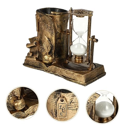 LIOOBO Folha Cilíndrica Ampulheta DIY Cena Decoração Relógio De Mesa Pincel De Maquiagem Orgnaizer D