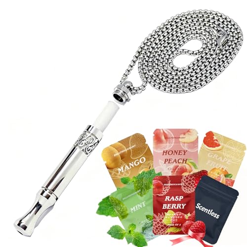 Quit Smoking Breathing Necklace V2 Breathing Necklace for Fidget Relief and Stress Relief Naturally Switch from Bad Habits Stop Smoking Aid for Anxiety Relief Includes 6 Flavor core