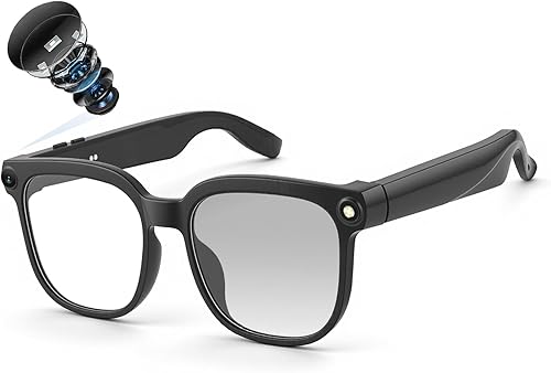 Lentes inteligentes con cámara – Asistente de IA, grabación de video 4K/1080P, traducción en tiempo real de IA, audio de oído abierto y lentes
