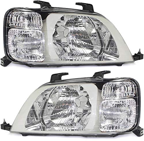 Evan Fischer Driver and Passenger Side Headlight for Honda CR-V 1997-2001 Halogen Fits EX, LX & SE Replaces # 33151S10A01, 33101S10A01