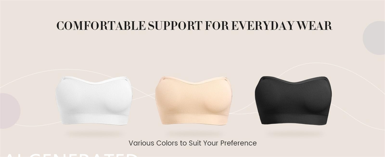Brasier bandeau sin tirantes para mujer, sin tirantes, agarre de silicona antideslizante, acolchado y sin costuras, parte superior de tubo convertible