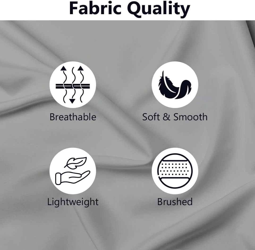 KRISHNA RV Sheet Sets, 48x75 3/4 Full Bunk, 100% Brushed Microfiber Bed Sheets for RV's Campers & Travel Trailers, Easy Fit Mattress up to 10 Inch Deep Pockets, Light Grey