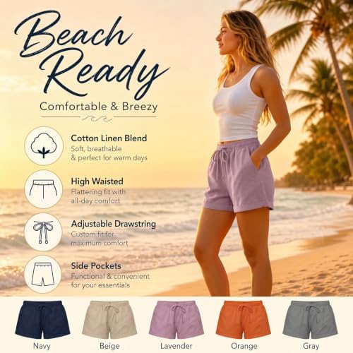 Shorts for Women Casual Drawstring Elastic Waist Bermuda Short Wide Leg Crop Pants Summer Loungewear Beach Vacation Womans Shorts Black L Large — view 2