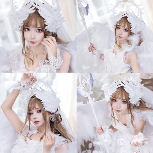 2 Pcs Angel Wing Hair Clips Clips con Doble Capa Bordada de Plumas para Mujer miniatura 5