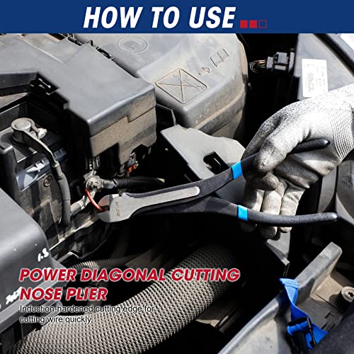 Rizom 5-Piece 11 Inch Long Needle Nose Pliers Set, Extra Long Reach Pliers Set, 90° Bent Nose Pliers, 45° Bent Nose Pliers, Circle Nose Pliers, Diagonal Pliers For Narrow Spaces And Limited Areas #TOP5