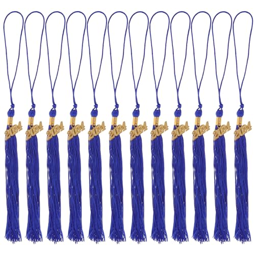 Borlas de graduación azul para lucir en el gorro y ceremonia del campus