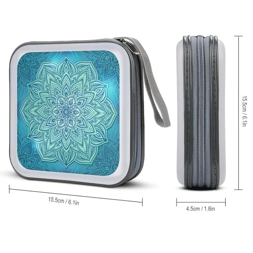 Funda para CD diseño bohemio azul con exterior rígido portátil 3