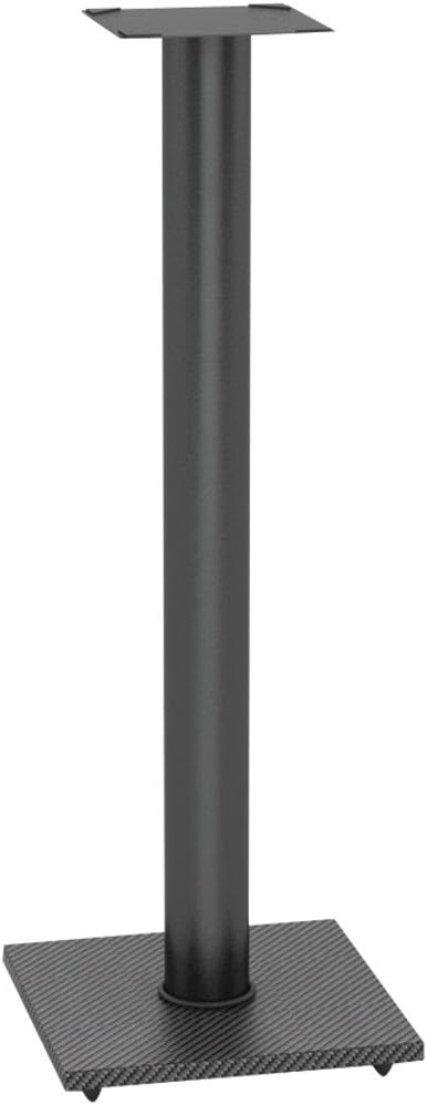 Black Adjustable Steel Bookshelf Speaker Stands with Cable Management, Set of 2