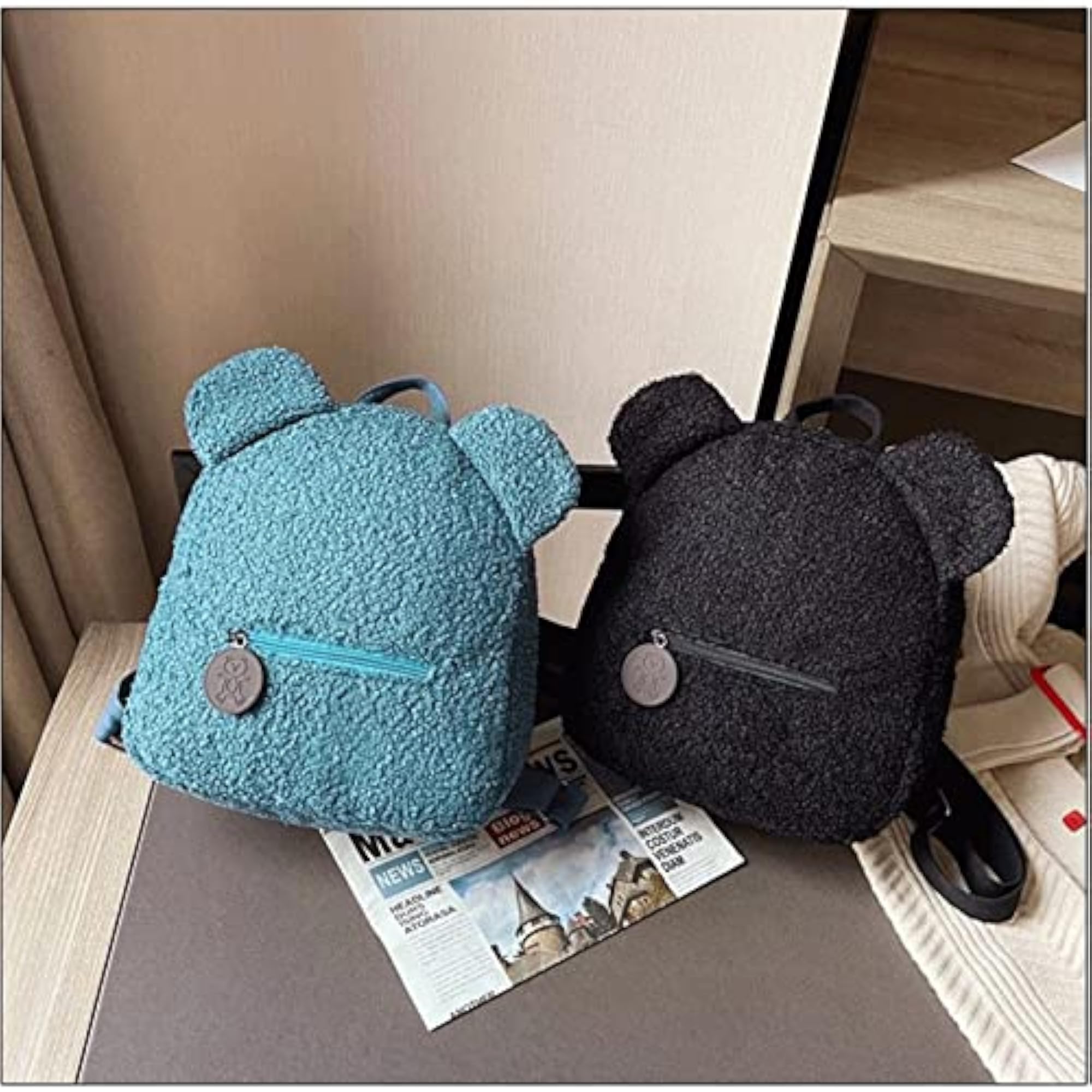 Women's Portable Bear Shaped Shoulder Backpack, Travel