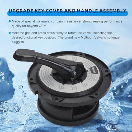 folosem SPX0714 BA Key Cover and Handle Assembly for Hayward Vari-Flo XL Valve Replacement for Hayward SP0714T SPX0714A SP0714G11 SPX714BS Multiport Valves Cover Assembly