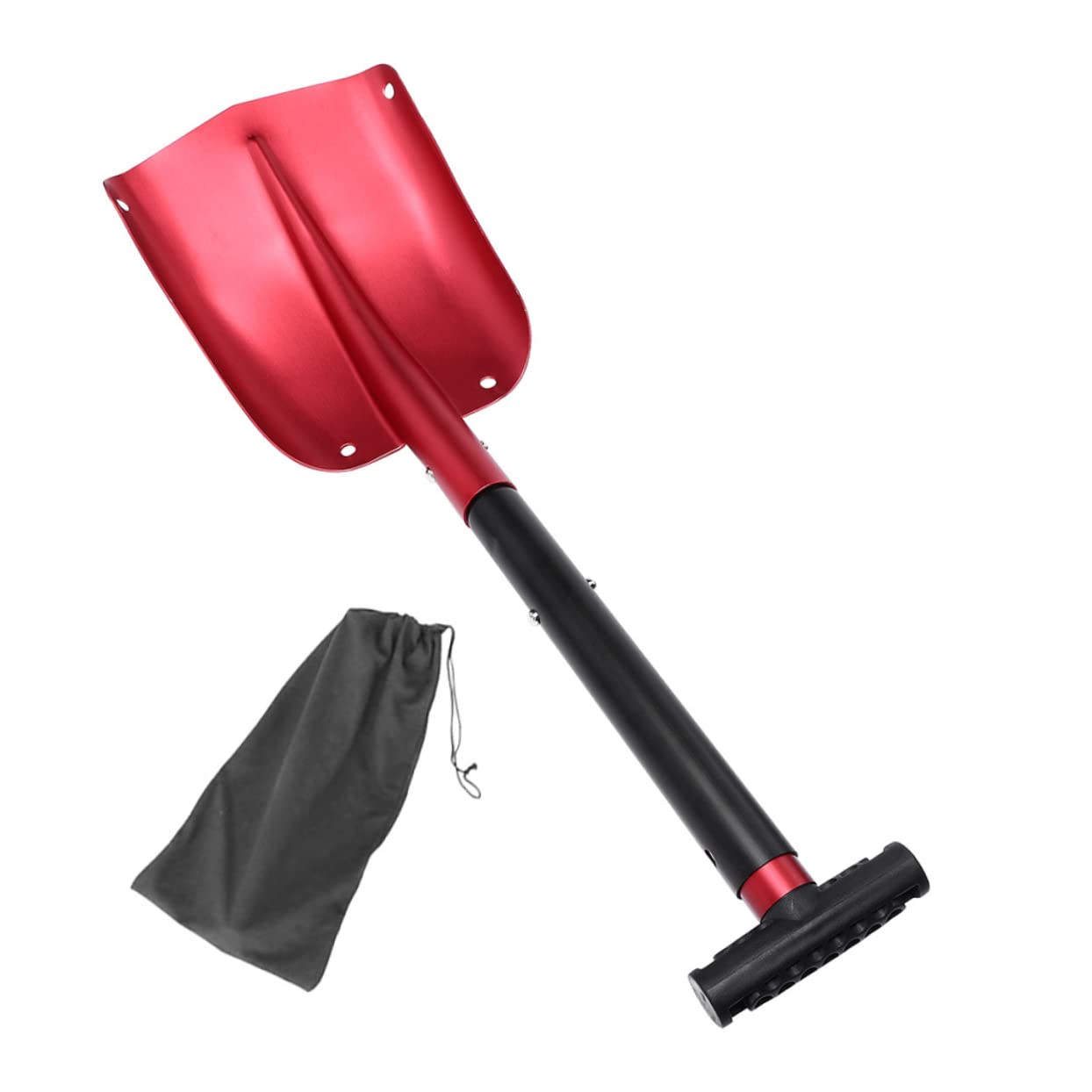 Abaodam Pelle à Neige Pliante Rouge pour Voiture en Alliage D’Aluminium | Design Détachable, Rangement Facile, Usage Hiver et Saison Neige, Format Léger pour Déneigement Rapide