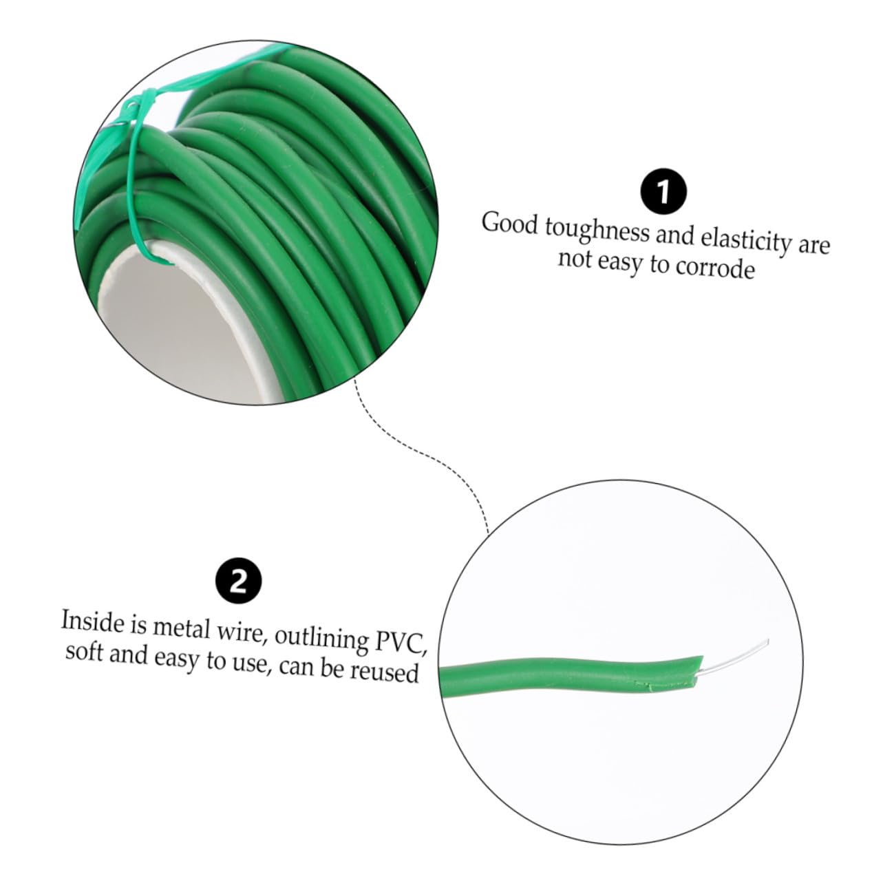 DOITOOL Attaches de Jardin pour Plantes Grimpantes, 2 Rouleaux, TPR Fer