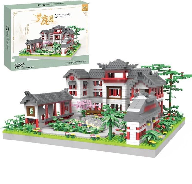 KeKeDuo Traumgarten Bausteine Bausatz, 2685 Klemmbausteine Modular Chinesische Architektur Modellbausatz, Micro Bricks Konstruktionsspielzeug Nicht Kompatibel mit Großen Marken