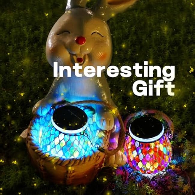 Mosaic Blue Solar Lanterns, Outdoor Glass Hanging Lights, Waterproof, Solar Table Lamps, Christmas Gifts for Women Mom Grandma, Night Lights, Decoration for Garden, Patio, Yard, Party, Outdoor Decor