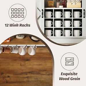 4ever2buyfarmhousecoffeebarcabinetwith8hooks55kitchenhutchcabinetwithstoragewhitecoffeebarwithslidingbarndoorswinebarcabinetwith12racksforlivingdiningroom Urban Country Home Decor 4ever2buy farmhouse coffee bar cabinet with 8 hooks 55 kitchen hutch cabinet with storage white coffee bar with sliding barn doors wine bar cabinet with 12 racks for living dining room urban country home decor