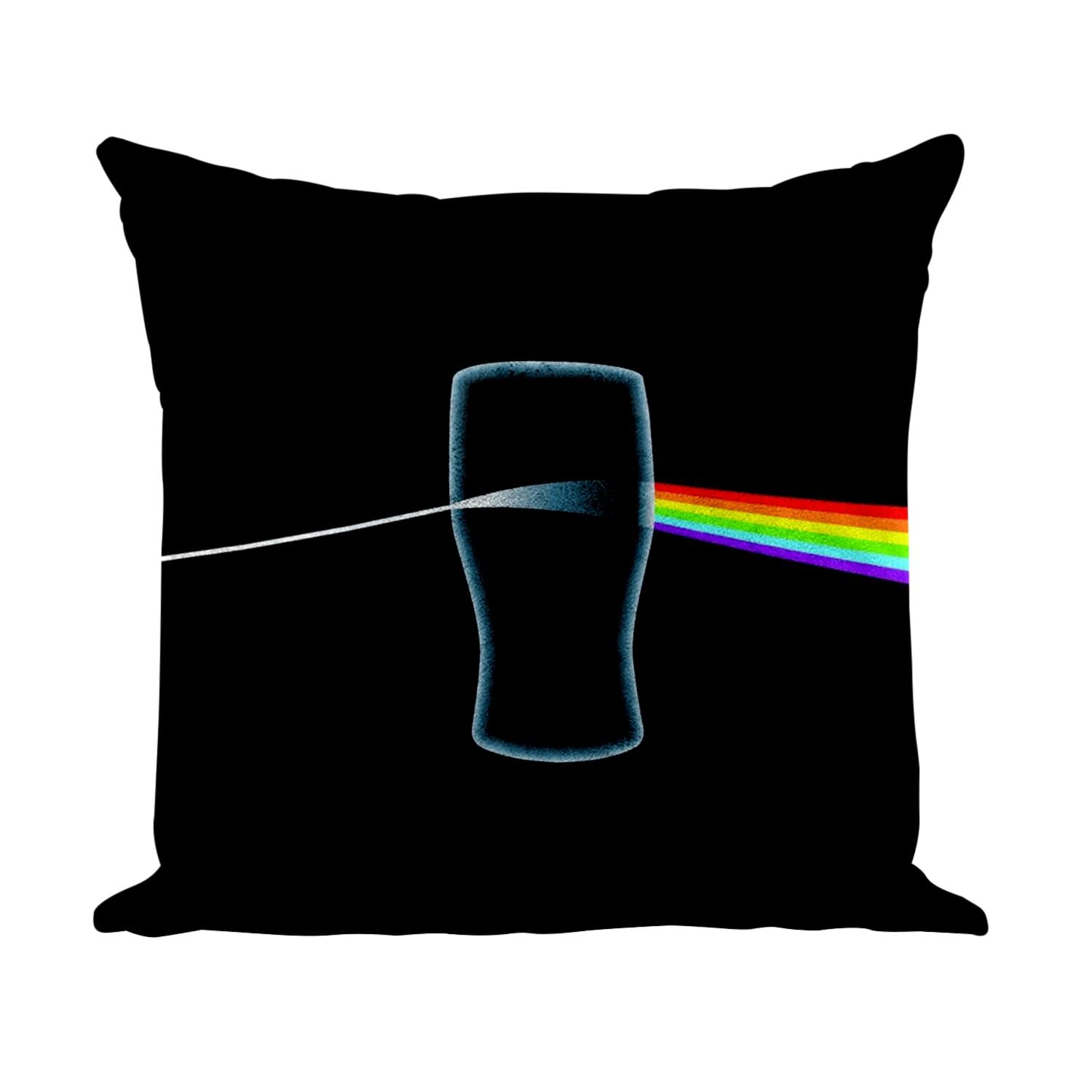 Coussin similicuir blanc 40x40 cm Dark Side of The Beer pour déco canapé