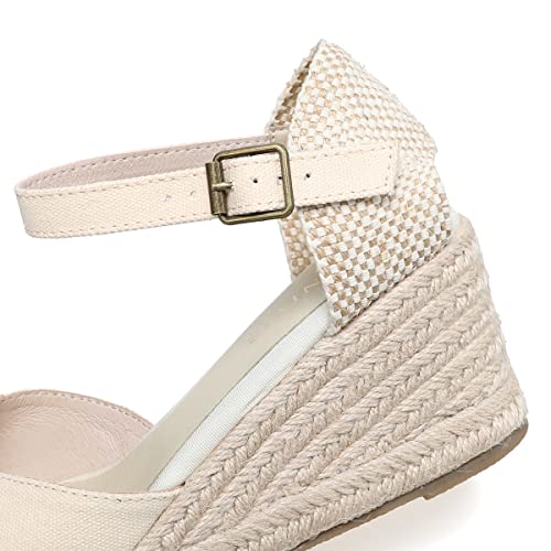 Image of Women's Espadrille Wedge Sandals Closed Toe Lace-Up Shoes
