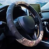 Mossy Oak Steering Wheel Cover with Comfort Grip; Heavy Duty 600D Oxford Material with Mossy Oak Break-up Country Camouflage; Fits All Large Trucks and SUVs with Steering Wheel Size 15.5' to 16'